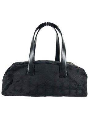 Chanel Boston Bag New Travel Line Leather Nylon Black